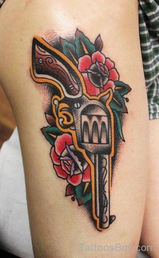 Colored Gun Tattoo-TB1025