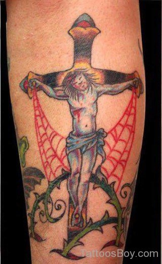 Colored Jesus Tattoo Design-TB14031