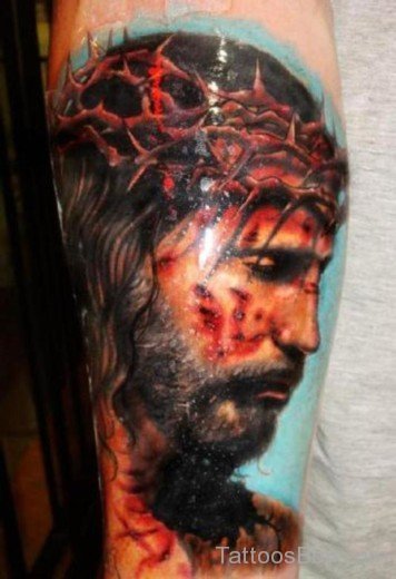 Colored Jesus Tattoo