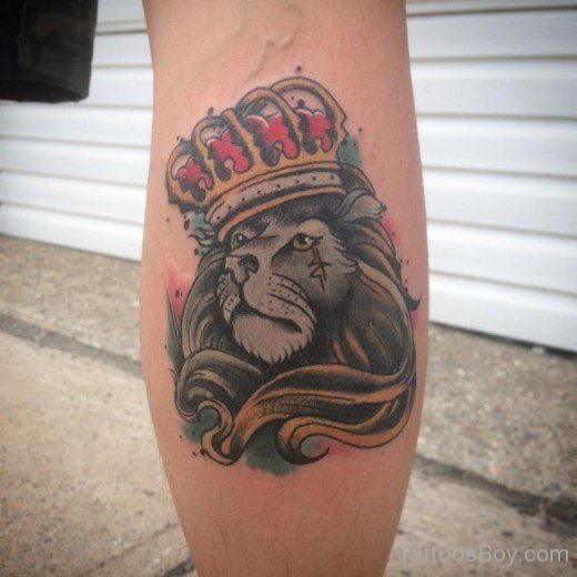 Colored Lion Crown Tattoo-TB1028