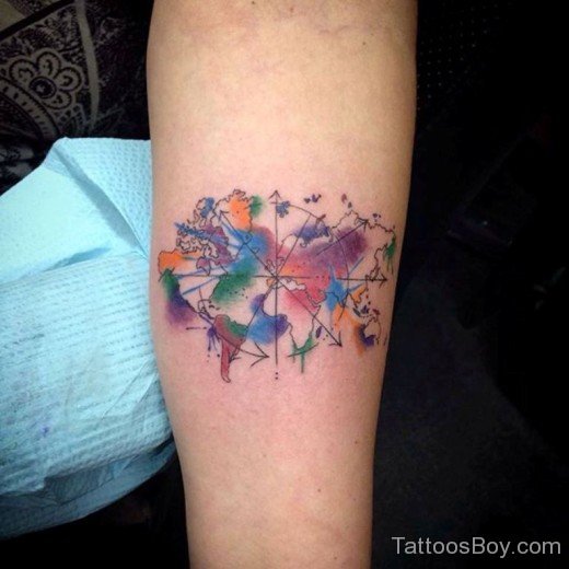 Colored Map Tattoo-TB1025