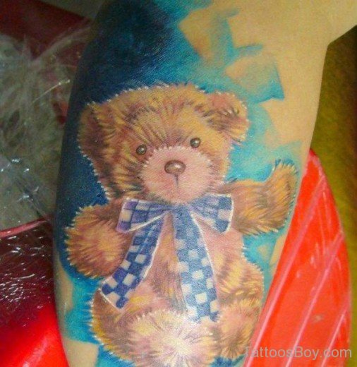 Colored  Teddy Bear Tattoo-TB116