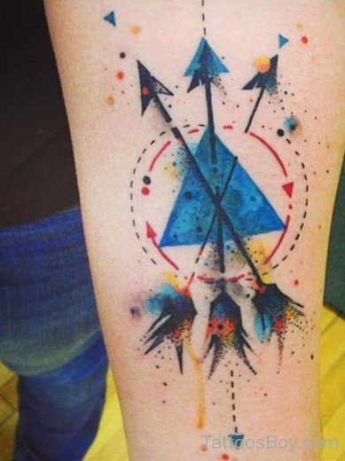 Colorful Arrow Tattoo 