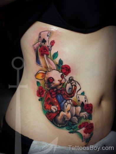 Colorful Rabbit Tattoo Design-TB128