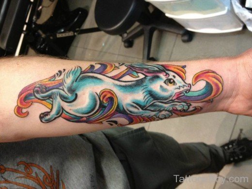Colorful Rabbit Tattoo On Arm-TB129