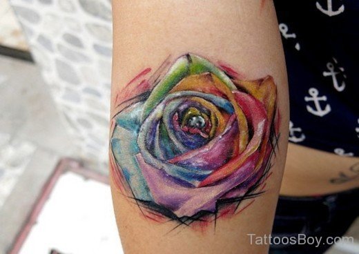 Colorful Rose Tattoo