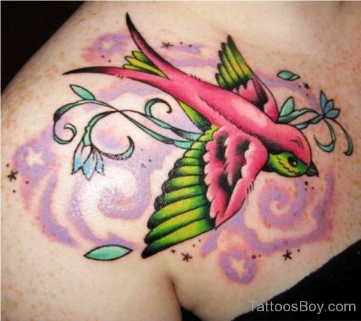 Colorful Sparrow Tattoo-Tb1038