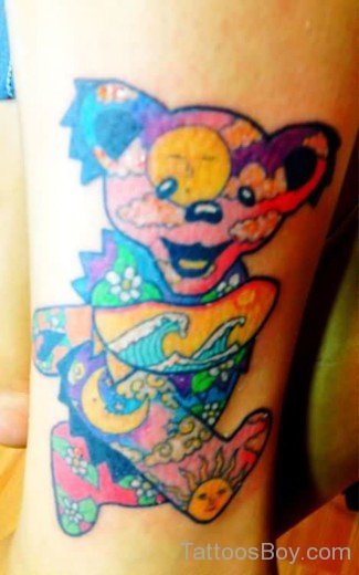 Colorful Teddy Bear Tattoo-TB118