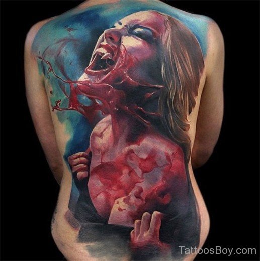 Colorful Vampire Horror Tattoo-TB1017