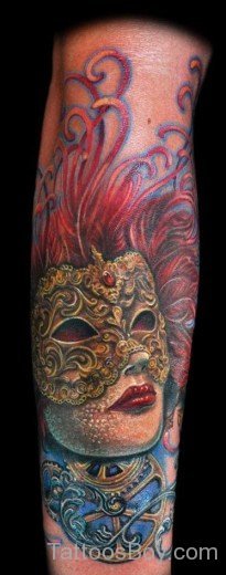 Colorful Venetian Mask Tattoo-TB1030