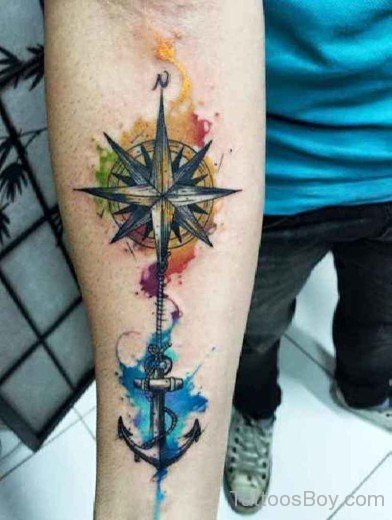 Compass And Anchor Tattoo-TB1030