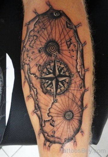 Compass And Map Tattoo-TB1035