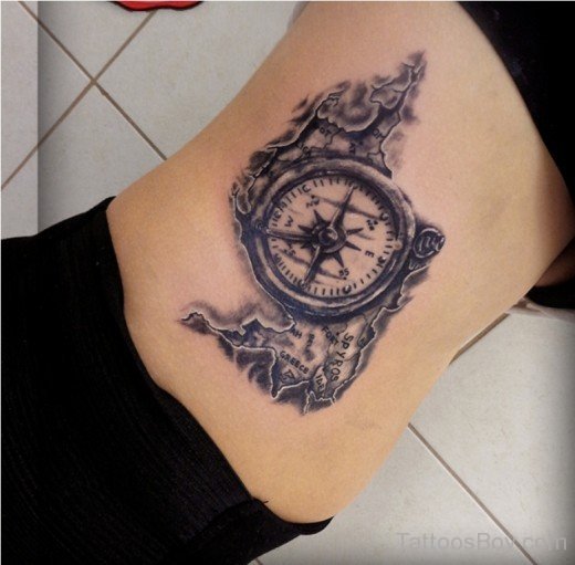 Compass Map Tattoo Design-TB1039