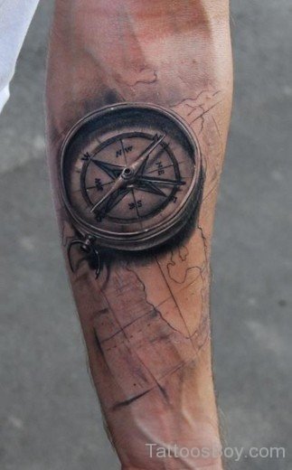 Compass Tattoo Design On Arm-TB1042