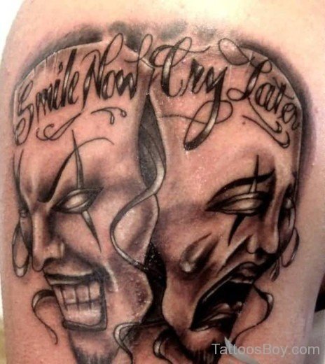 Cool Drama Mask Tattoo-TB110