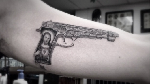 Cool Gun Tattoo