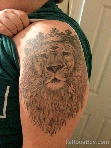 Croened Lion Head Tattoo-TB1030