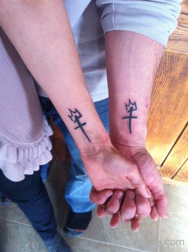 Cross And Crown Tattoo On Wrist-TB1416