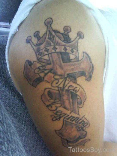 Cross And Crown Tattoo