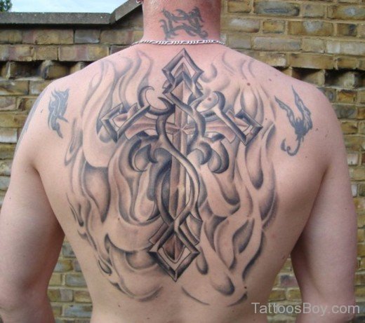 Cross Tattoo On Back