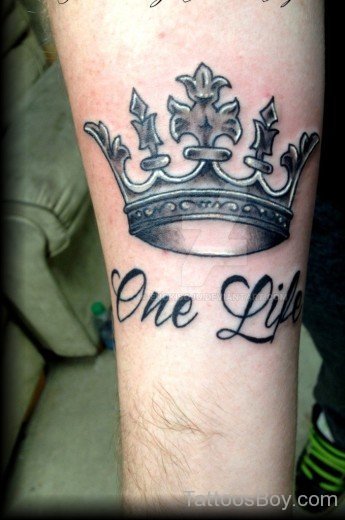 Crown And Wording Tattoo-TB1038
