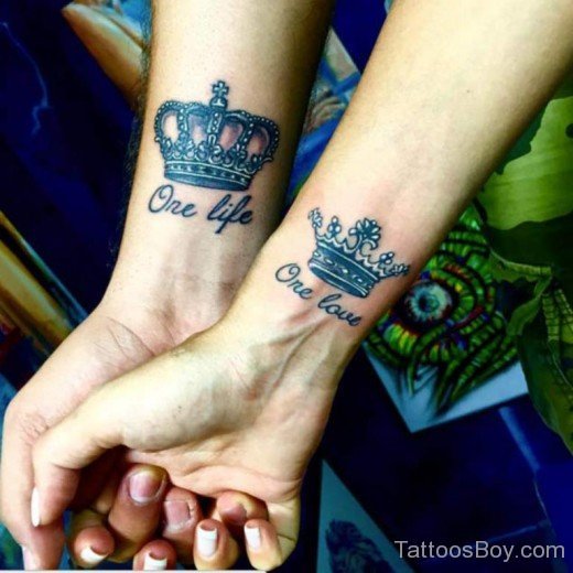 Crown And Wording Tattoo-TB1418