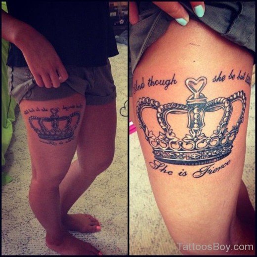 Crown Tattoo Design On Thigh-TB1060