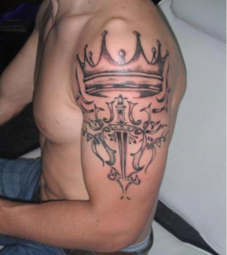 Crown Tattoo On Half Sleeve-TB1070