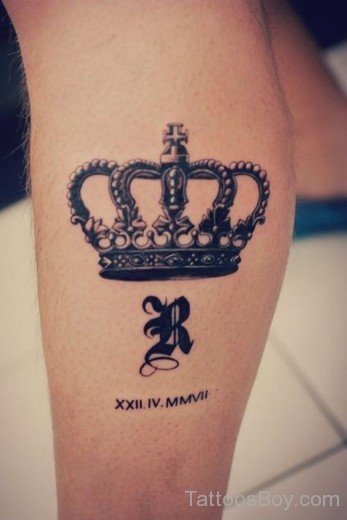 Crown Tattoo On Leg