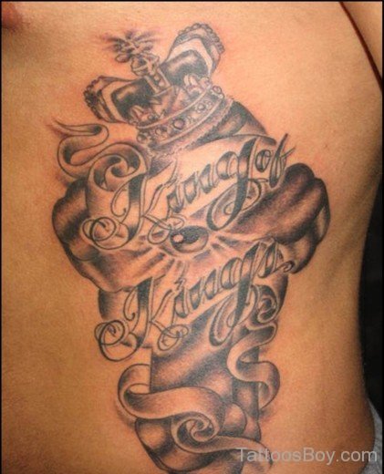 Crown Tattoo On Rib 5-TB1076
