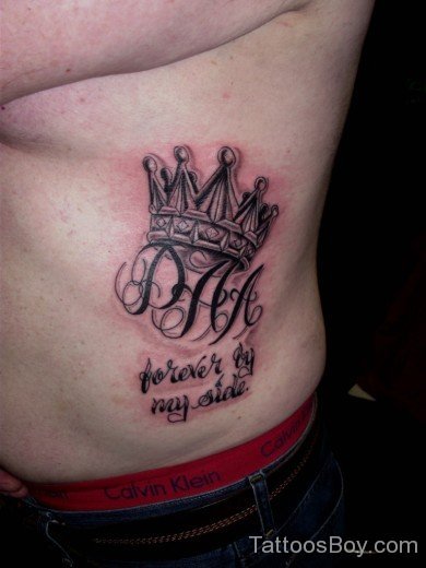 Crown Tattoo On Rib-TB1077