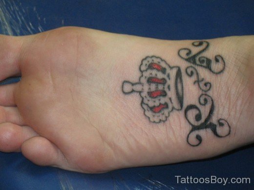 Crown Tattoo Under Feet-TB1082