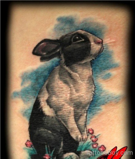 Cute Bunny Rabbit Tattoo-TB136