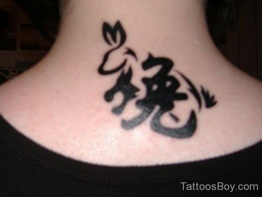 Rabbit Tattoo Design On Nape-TB134