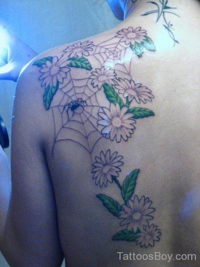 Daisy And Spiderweb Tattoo-TB115