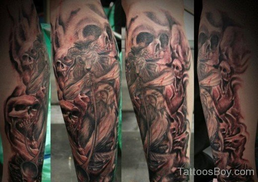 Dark Ink Skull Tattoo