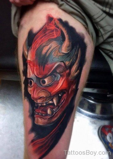 Demon Tattoo On Thigh-TB1032