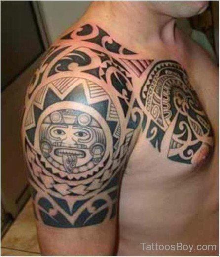 Devil Face And Maori Tribal Tattoo-TB1053