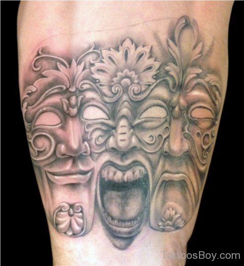 Devil Mask Tattoo Design-TB113