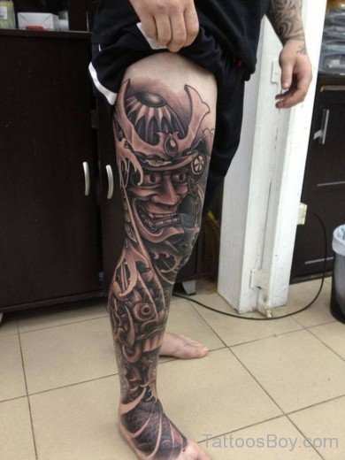 Devil Tattoo Design On Leg-Tb108