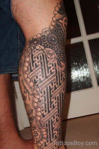 Dotwork Leg Tattoo