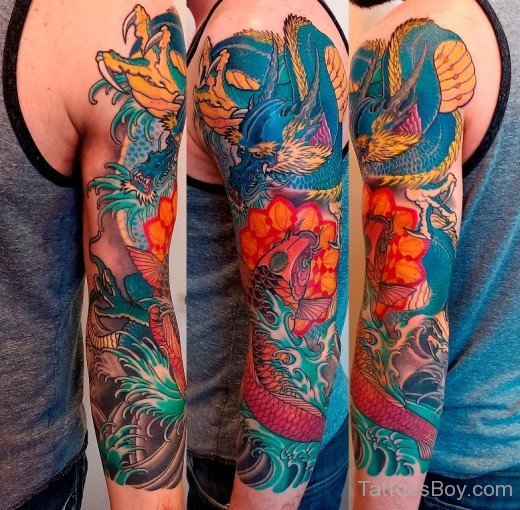Dragon And Fish Tattoo-TB1046