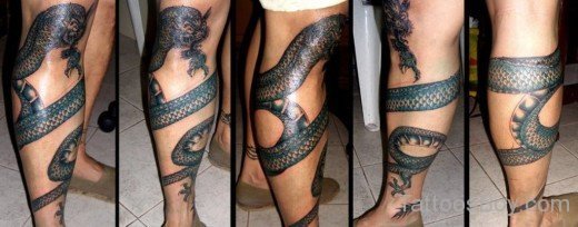 Dragon Tattoo Design On Leg-TB12053
