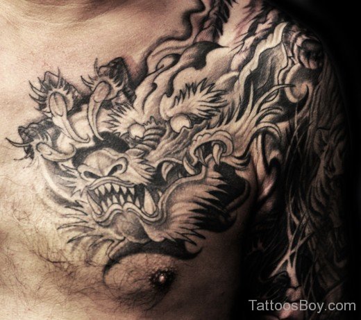 Dragon Tattoo On Chest