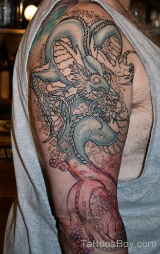 Dragon Tattoo On Half Sleeve-TB1419