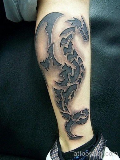 Dragon Tattoo On Leg