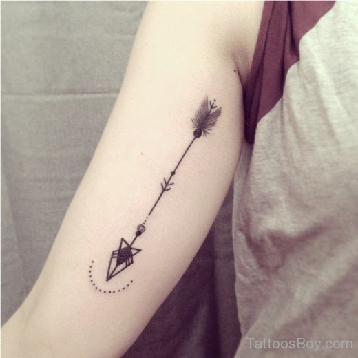 Elegant Arrow Tattoo On Bicep -TB1445