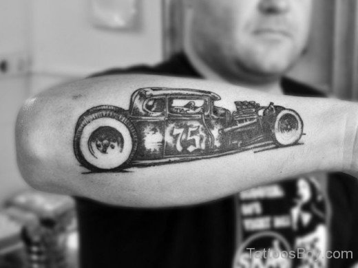 Elegant Car Tattoo On Arm-TB134