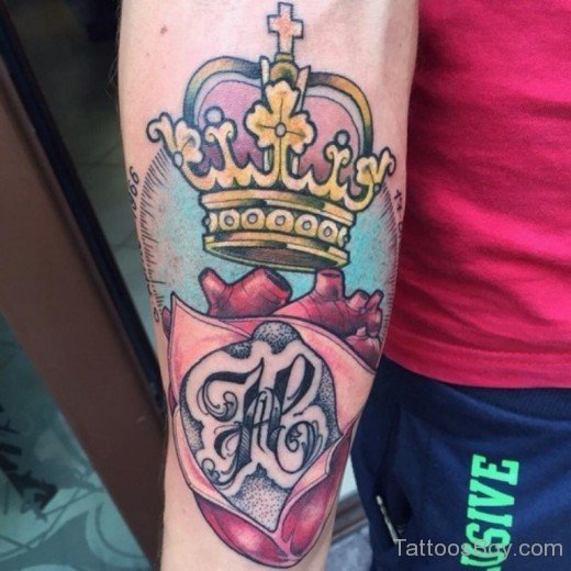 Elegant Crown Tattoo Design-TB1088
