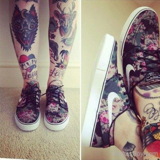 Elegant Leg Tattoo 